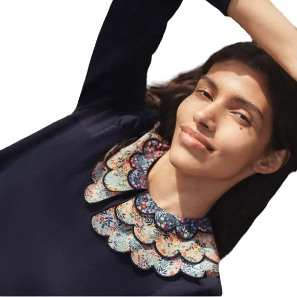 Boden Hattie Collar Sweatshirt Size 12 - Picture 4 of 12